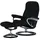 Stressless Relaxsessel Consul Leder 76 x 100 x 71 cm Schwarz mit Hocker