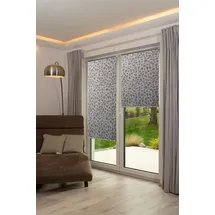 K-HOME Seitenzugrollo 85 x 200 cm grau/weiß