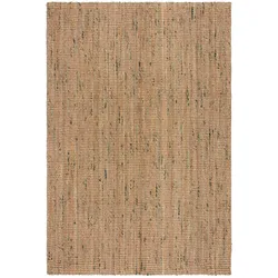 Teppich FLAIR RUGS "Jute Boucle", grün, B:120cm H:7mm L:170cm, Jute, Teppiche, aus 100% Jute, mit Fransen, aus Naturfasern