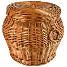 MyBer Pouf Hocker Weide 45 x 40 x 37 cm Braun