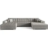 Wohnlandschaft U-Form Vera XXL Sofa mit Schlaffunktion  Farbe Berlin 01 - Hellbraun/Braun/Beige