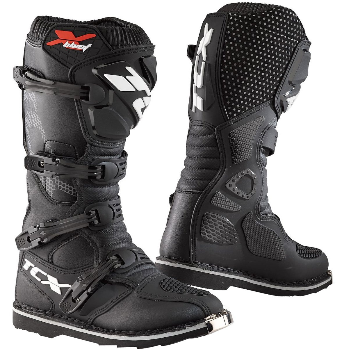 TCX - X-Blast, Herren-Motocross-Stiefel, Enduro-Stiefel, Off-Road-Stiefel mit Mikrofaser-Obermaterial und Goodyear-Laufsohle, Schwarz