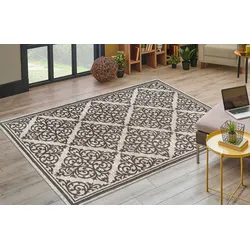 Teppich KAYOOM "Davis 125", grau, B:120cm H:12mm L:170cm, Polyester, Teppiche, edles Design, pflegeleicht, neutrale Farben