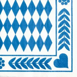 Papstar Servietten, 3-lagig 1/4-Falz 33 cm x 33 cm "Bayrisch Blau",