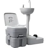 vidaXL Tragbare Campingtoilette mit Waschbecken und Wasserbehälter
