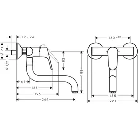 Hansgrohe Focus M41 Lowspout 1jet chrom 31825000