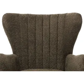 Mendler Lounge-Sessel HWC-K37 Chenille 75 x 80 x 75 cm grün-braun mit Kissen