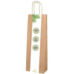 DeinPack Umweltschonende Papier Tragetaschen 50 x braune Papier Tüten 14 x 8 x 40 cm