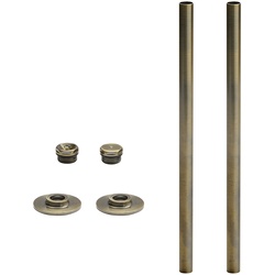Set für Heizkörper inkl. Rohrverbindungen, Blindstopfen & Entlüftungsventil, in gebürstetem Messing - Hudson Reed