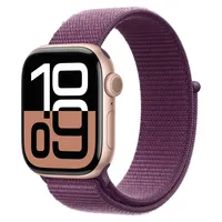 Apple Watch Series 10 GPS 42 mm Aluminiumgehäuse roségold Sport Loop pflaume