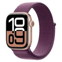 Apple Watch Series 10 GPS 42 mm Aluminiumgehäuse roségold Sport Loop pflaume