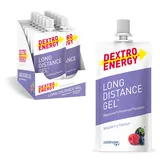 DEXTRO ENERGY LONG DISTANCE GEL WILDBERRY + MAGNESIUM + NATRIUM - 12x50ml (12er Pack) - Energy Gel für lange Workouts, Kohlenhydrat Konzentrat mit Elektrolyt Zusatz und Palatinose