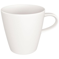 Villeroy & Boch Manufacture Rock blanc Becher mit Henkel minimalistisch gestaltete Kaffeetasse aus Premium Porzellan, weiß
