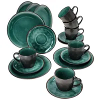 Mambocat Reactive Glaze Green Kaffeeservice 18-tlg. mintgrün