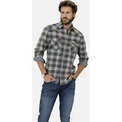 Langarmhemd BABISTA "Hemd INVELLA", Herren, Gr. XL, blau (blau kariert), Obermaterial: 100% Baumwolle CO., Langarm, Hemden, im Used-Look