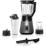 Bosch Standmixer, Smoothie Maker, 30,000 U/min, 1200 W, Edelstahl-Messer, 1,5l ThermoSafe Glasbehälter, 0,6l ToGo-Flasche, Zerkleinerer,