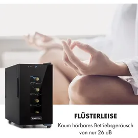Klarstein Weinkühlschrank, Getränkekühlschrank Schmal, 1 Zone Kühlschrank mit Glastür, Getränkekühlschränke Freistehend, Weinkühlschrank K... - Schwarz