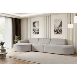 altdecor Ecksofa Hellbraun, Textil, 3-Sitzer, Ottomane links, L-Form Corner Sofa Bett Eckcouch Couch Wohnlandschaft Cauchsofa MARI-L2 - Couches, Wohnlandschaften, Ecksofas