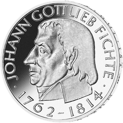Offizielle 5-DM-Gedenkmünze "150. Todestag Johann Gottlieb Fichte"