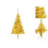 vidaXL Künstlicher Weihnachtsbaum Beleuchtung & Kugeln Golden 240cm PET