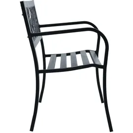 furnicato Gartenbank 125 cm Schwarz