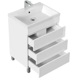 Posseik Stand Badmöbel Fellini 60 SoftClose eiche gold mit drei grifflosen Schubladen