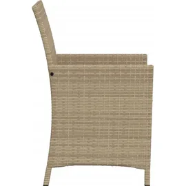 vidaXL 3-tlg. Bistro-Set mit Kissen Beigemischung Poly Rattan