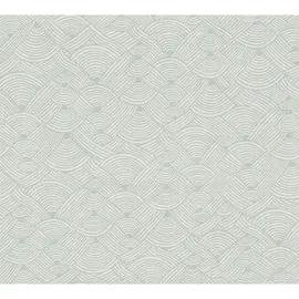 Profhome 387423-GU Ethno Tapete Grafisch Matt Grün Weiß minz-Grün 0,53 m x 10,05 m 5,33 m2