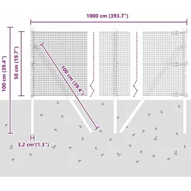 vidaXL Zaunpfosten 10 x 0,5 m Grün/Stahl
