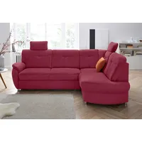 Ecksofa SIT & MORE "Sonoma L-Form", rot (bordeaux), B:246cm H:91cm T:176cm, Kunstleder SOFTLUX, Luxus-Microfaser ALTARA NUBUCK (100% Polyester), Luxus-Microfaser (90% Polyester, 10% Polyamid), Sofas, wahlweise mit Bettfunktion und Bettkasten