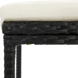 vidaXL 5-tlg. Gartenbar-Set mit Kissen Poly Rattan Schwarz