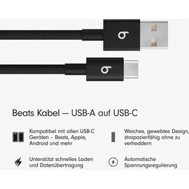 Beats by Dr. Dre Beats USB-A zu USB-C gewebtes Kabel 1.5 m Bolt Black