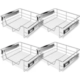 KESSER® Teleskopschublade 30-60cm Schrankbreite verchromt aus Edelstahl Schubladeneinsatz für Küchenschrank Korbauszug Schrankauszug