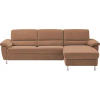 CALIZZA INTERIORS Ecksofa »Onyx L-Form«, Recamiere links oder rechts, wahlweise mit Bettfunktion, Breite 270 cm orange