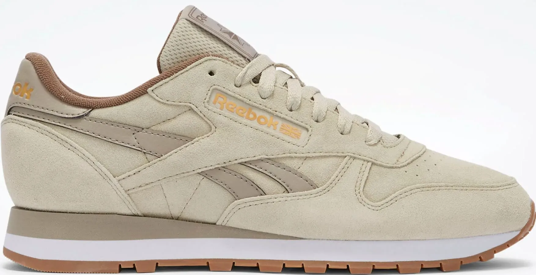 Sneaker REEBOK CLASSIC "CLASSIC LEATHER", Gr. 38,5, classic beige, classic beige, ash, Leder, Synthetik, sportlich, Schuhe