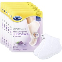 Scholl EC intensiv pflegende Fußmaske Lavendelöl – Feuchtigkeitsspendende Pflege – 6 x 1 Paar Einwegsocken