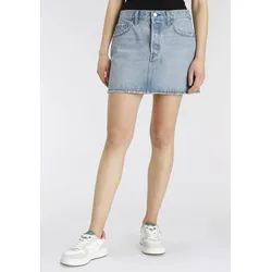 Jeansrock LEVI'S "ICON SKIRT", Damen, Gr. 28, blau (light indigo), Denim/Jeans, Obermaterial: 100% Baumwolle, casual, kurz, Röcke, mit Used-Effekten und ausgefransten Kanten