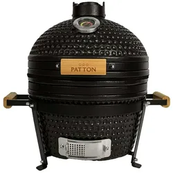 Patton Kamado Grill Holzkohlegrill "Classic", Grill Ø34cm, Mattschwarz
