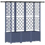 vidaXL Hochbeet mit Rankgitter und Dach 163,5 x 40 x 138 cm Grau
