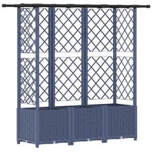 vidaXL Hochbeet mit Rankgitter und Dach 163,5 x 40 x 138 cm Grau