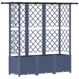 vidaXL Hochbeet mit Rankgitter und Dach 163,5 x 40 x 138 cm Grau