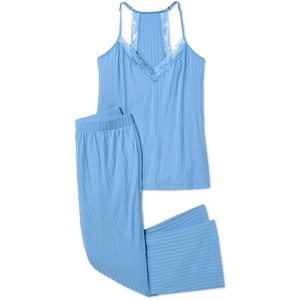 Tchibo - Pyjama mit Spitze - Hellblau - Gr.: L