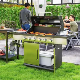 Outsunny Gasgrill 8500BTU Silber