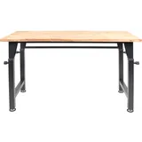 Rikta Werkbank Holz 135 x 60 cm schwarz höhenverstellbar
