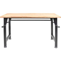 Rikta Werkbank Holz 135 x 60 cm schwarz höhenverstellbar