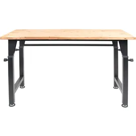 Rikta Werkbank Holz 135 x 60 cm schwarz höhenverstellbar