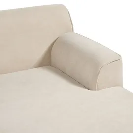 Beliani Ecksofa Cord Hellbeige linksseitig