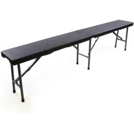 VCM Klappbank 180 x 25 x 43 cm Schwarz