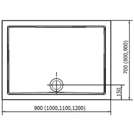 Polysan KARIA Duschwanne 110x90x4cm weiss