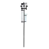 Rosvola 3-in-1 Wetterstation, Messgerät, Gartenthermometer, Regenmesser, Windanzeiger